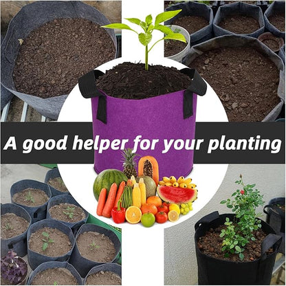 Grow Bags,Growing Pot Bags Garden Grow Bag Indoor Outdoor Fabric Aeration Plant Pot Container Flower Vegetable Pouch (Mixed 5colors,7 Gallon)