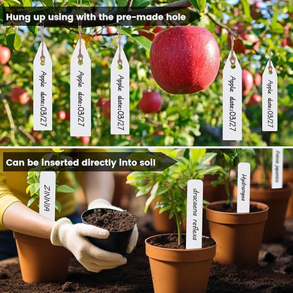 Plant Labels, 3-Inch Plant Markers,200Pcs Plant Tags, Plant Labels for Seedlings, Garden Labels with Pen for Identifying Seedlings, Flowers and Vegetables, White, Waterproof