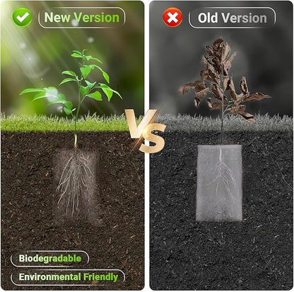 Plant Nursery Grow Bags, Non-Woven Fabric Seedling Starter Pots for Vegetable, Flower, Fruit Saplings, Tree Growing, Home Garden Supply (3.94"x4.73"/Pack of 500)