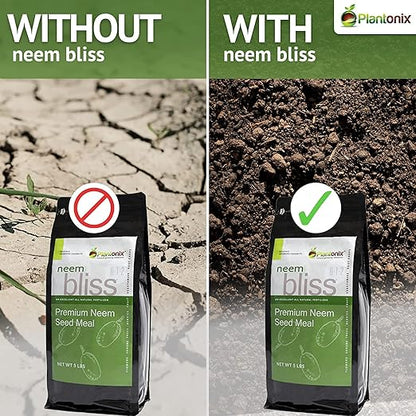 Neem Bliss (1lb) + Amino Bliss (1lb) - Neem Cake for Plants & Amino Acids for Plants - Neem Seed Meal - Neem Fertilizer - Neem Powder for Plants - Hydrolyzed Amino Acids for Gardening & Potting Soil