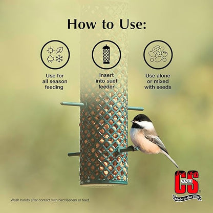 C&S Mealworm Suet Nuggets, Outdoor Wild Bird Food for Robins, Blue Jays, Woodpeckers, Wrens, Bluebirds and More, 27 Ounces