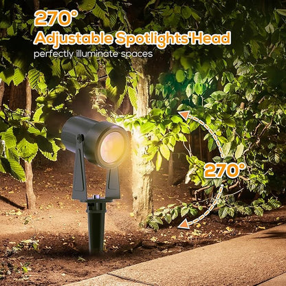 SUNTHIN Outdoor Landscape Lighting with Remote, RGBW Color Changing Spot Uplights,10 Pack