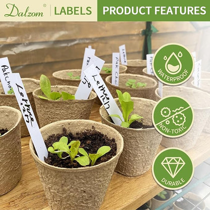Dalzom® 300Pcs 4" Plant Labels with Marker Pen, Waterproof Plastic Plant Tags for Outdoor Seedlings Vegetable Garden Signs Markers Label Stakes (Multicolor)