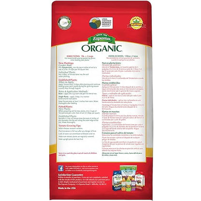 Espoma Organic Tomato-Tone 3-4-6 with 8% Calcium. Organic Fertilizer for All Types of Tomatoes and Vegetables. Promotes Flower and Fruit Production. 4 lb. Bag