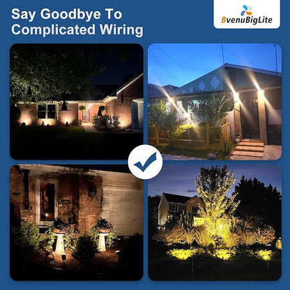 Solar Lights Outdoor Waterproof: IP65 Led Spot Light Decorations for Garden Patios - 3 Lighting Modes Solar Powered for Yard - Dust to Dawn Uplighting Landscape Pathway Drive 2PC Warm
