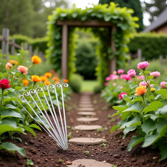 20Pcs Silver Planter Plant Label Hooks Garden Markers Stake Plant Label Holder Plants Label Hanger Garden Plant Sign Stake Rustproof Deformed Gardens Plant Sign Hooks Hanging Rods for Flower (20cm)
