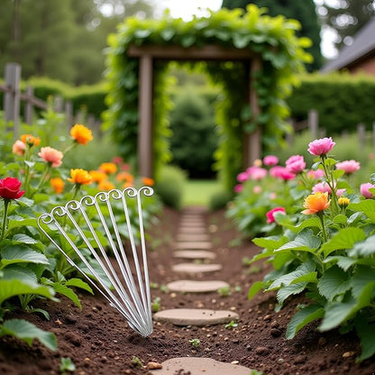 20Pcs Silver Planter Plant Label Hooks Garden Markers Stake Plant Label Holder Plants Label Hanger Garden Plant Sign Stake Rustproof Deformed Gardens Plant Sign Hooks Hanging Rods for Flower (20cm)