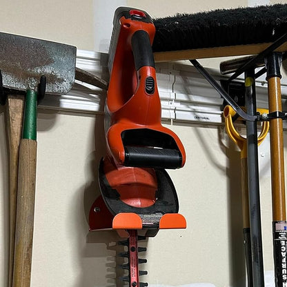 Upgraded Trimmer Rack Wall Mount - 8" Heavy Duty Weed Eater Hanger for Garage Wall Bracket, Garden Power Tool Holder Organizer Hooks for Grass Trimmer, Hedge Trimmer, Leaf Blower and Chainsaw, 1 Pack