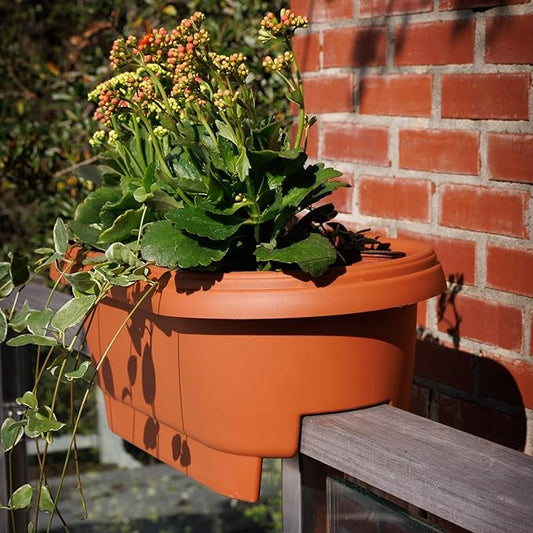 Bloem Deck Balcony Rail Planter: 24" - Terra Cotta