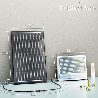 MMKT Solar Flood Lights Outdoor,30000mAh Motion Sensor Outdoor Solar Powered Lights with Remote, IP65 Waterproof Solar Flood Light for Outside, Dusk to Dawn Wall Light for Garage, Patio, Yard