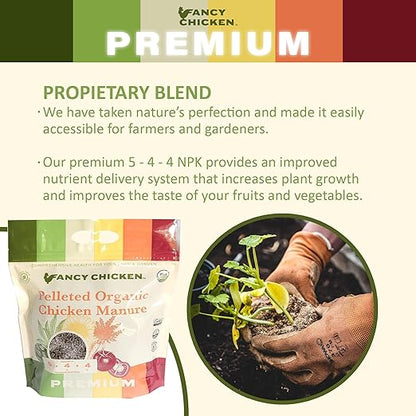 Premium Manure – 5lb Pelleted Organic Chicken Manure Fertilizer with Natural Performance Enhancers | All-Natural Plant Food Ideal for Vegetables Gardening & Farming USDA