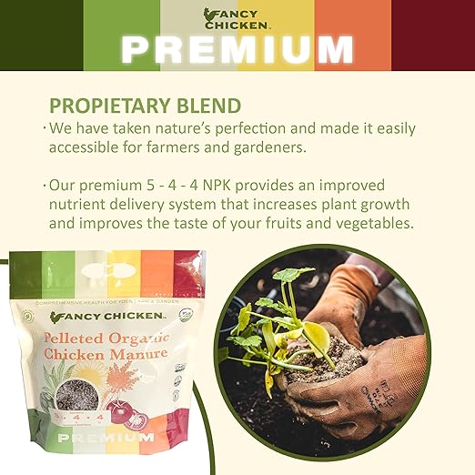 Premium Manure – 5lb Pelleted Organic Chicken Manure Fertilizer with Natural Performance Enhancers | All-Natural Plant Food Ideal for Vegetables Gardening & Farming USDA (2 Pack)