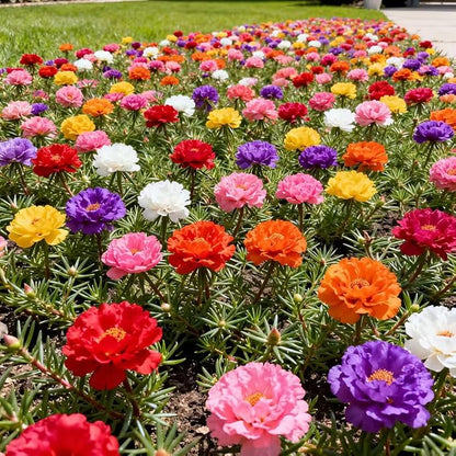 20,000+ Moss Rose Seeds (Portulaca Grandiflora) - Mixed Color Perennial Ground Cover, Non-GMO, Heirloom, Vibrant Blooms for Garden Beds, Outdoor Planting & Garden Beautification