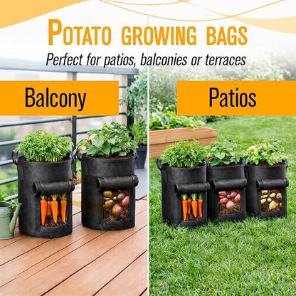 SunVara Potato Grow Bags 10 Gallon Grow Bags 5 Pack