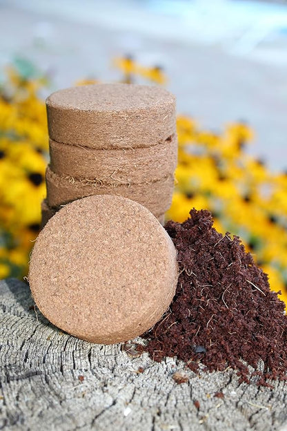 Coco Coir Discs (50mm, 50-Pack) - Organic Coconut Disc for Plants - Seed Starting Discs - Seedling Soil for House Plants, Potting Soil, Indoor Gardens - Organic Coco Coir - Compressed Coconut Pellets