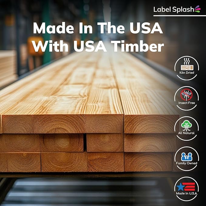 25 Pack 17.5" Wood Stakes for Garden Marking Survey Grading Paint Stirring Stick Model Building Landscaping Plant Support and Crafts 17.5 Inch Made in The USA by LABELSPLASH