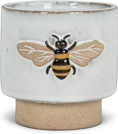 Abbott Collection 27-CRITTER-844-MD Medium Single Emboss Bee Planter, 4" H