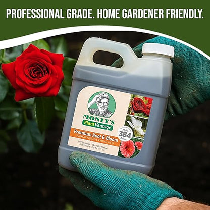 PlantVantage Root & Bloom Liquid Fertilizer - Concentrated Liquid Plant Fertilizer for Strong Roots & Bigger Blooms, Plant Food for Trees, Flowers & Vegetables, Soil or Foliar Application, 32 oz