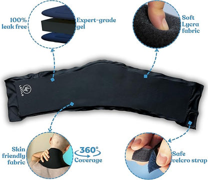 LEVILO Ice Pack for Neck for Hot & Cold Therapy, Reusable Neck Ice Pack Wrap for Inflammation, Cold Compress, Injuries, Swelling, Cervical Surgery Recovery, Sprains, Work Stress
