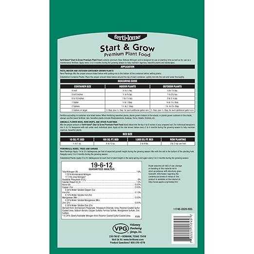 Fertilome (11745) Start & Grow Premium Plant Food 19-6-12 (4 lbs.)