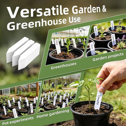 330Pcs Plant Labels with Marker Pen, 4" Plant Tags for Garden Waterproof, Reusable Plastic Plant Markers Garden Labels for Seedlings, Vegetables, Flowers, Gardening Organization Kit