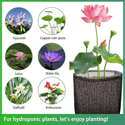 EBaokuup 4 Pcs Aquatic Pond Planting Bags-7" Reusable Mesh Water Garden Pond Plant Pot-Breathable Black Square Lily Plant Pots for Pond Bog Plant Garden Terrestrial Plant