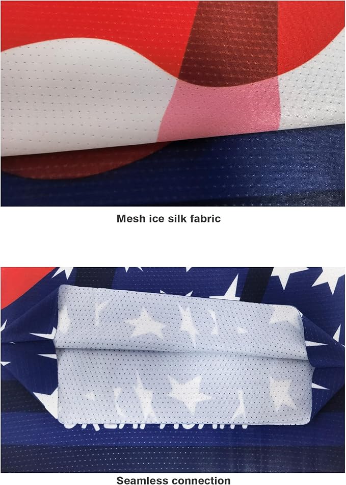 Bilymate USA Flag Cooling Neck Gaiter UPF 50+ Seamless bandana, Breathable Mesh holes Tube headwear bandana headband for Men & Women
