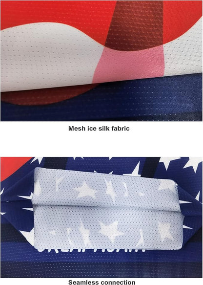 Bilymate USA Flag Cooling Neck Gaiter UPF 50+ Seamless bandana, Breathable Mesh holes Tube headwear bandana headband for Men & Women