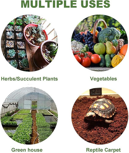 Coco Coir Bricks for Plants - Compressed Coconut Fiber Substrate Plant Soil for Vegetables Flowers Berries Planting, Reptile Bedding(6 Pack)