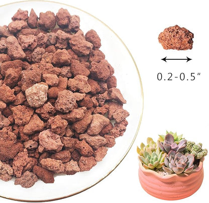 Red Lava Rocks for Plants -100% Pure Volcanic Rock No Dyes or Chemicals-Best Lava Stones Top Dressing for Cacti Succulents Plants,Bonsai