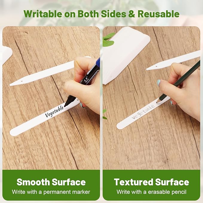 Plastic Plant Labels,100 PCS 6 Inch Plant Tags,Vegetable Gardening Tags,Seed Labels,Nursery Plant Markers and Labels,Plant Label Stakes with Permanet Marking Pen Plant Markers for Outdoor Indoor