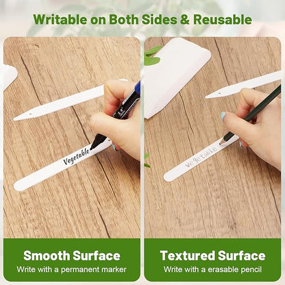 Plastic Plant Labels,100 PCS 6 Inch Plant Tags,Vegetable Gardening Tags,Seed Labels,Nursery Plant Markers and Labels,Plant Label Stakes with Permanet Marking Pen Plant Markers for Outdoor Indoor