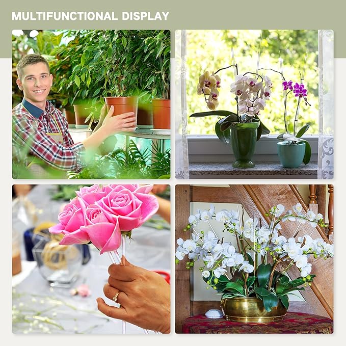 Chunful 30 Pcs 15.6 Inch Acrylic Plant Stakes Garden Sticks Clear Orchid Stakes Plant Sticks for Potted Support Tomatoes Flowers Grow Upright