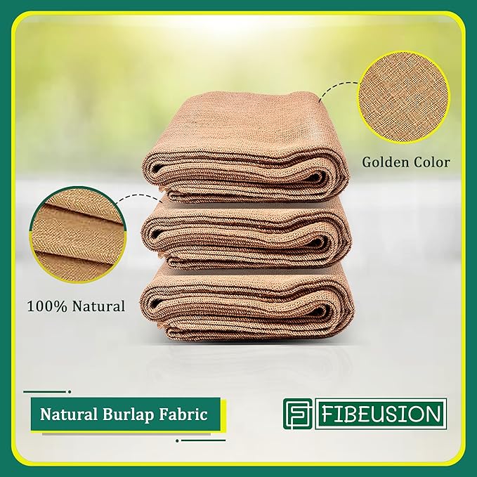 Burlap for Gardening 40" x 15 Feet - Multipurpose Natural Burlap Fabric - High Density Jute Fiber Suitable for Weed Barrier, Frost Guard for Gardening, Home Decorations and Crafts