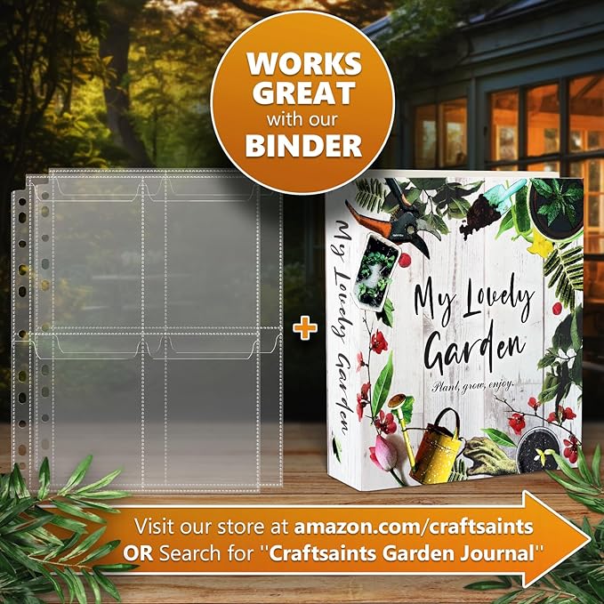 120 Pockets Spill-Proof Top Closure Seed Storage Organizer Sleeves (40 Pack) Heavy Duty 4 Pocket Garden Seed Organizer, Slot Size 3.5x5 Clear Sleeves for Seed Packet Storage, Seed Keeper, Seed Binder