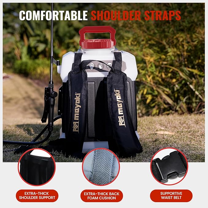 3Gallon Battery Powered Backpack Sprayer Compatible with Milwaukee 18V Battery, 79PSI Electric Garden Sprayer w/ 18V 2.0Ah Battery, 7Nozzles, 2 Wands, Backpack Weed Sprayer for Lawn,Weeding, Cleaning