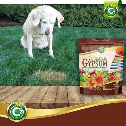 Gypsum Granules - Made in USA - Calcium Sulfate Dihydrate - Garden Soil Amendment Fertilizer for Lawns, Plants, Calcium & Sulfur Additive. Cures Blossom End Rot in Tomatoes & Peppers. OMRI Listed