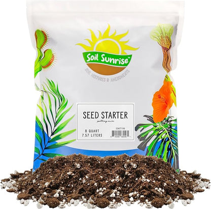 Soil Sunrise All Natural Seed Starting Mix (8 Quarts) Expert Grade Seed Starter Potting Mix, Start Herbs, Vegetables, and Other Grass