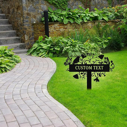 Custom Metal Garden Sign with Stake, Personalized Garden Signs for Outside, Customized Garden Name Signs for Yard Lawn Outdoor Decor Gardening Gifts for Moms Grandmas Gardeners