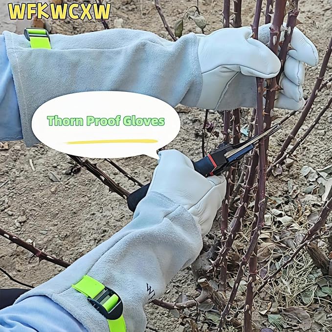 Womens/Mens Gardening Gloves for Rose and Cactus Handling,Cow Leather Garden Gloves Women/Men Thorn Proof