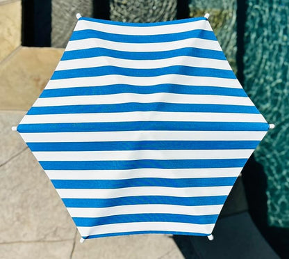 Fixed Plant Shade for Potted Plants 28" x 30" Outdoor Container Sun Shade Cover Premium Fabric Canopy with Fiberglass Frame & Soil Anchor Stripes & Solids Assembly Required
