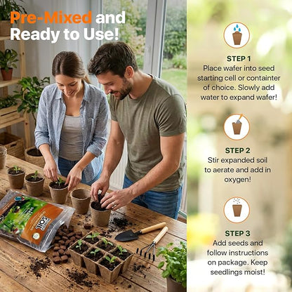 WONDER SOIL | 1000 Organic Seed Starter Pellets | Ready to Plant Seed Starting Soil Loaded with Pre-Mixed Nutrients | Fast Germination | Indoor or Outdoor | 1000 Count