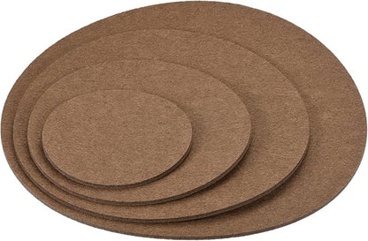 8 Pack Planter Coasters Set Felt Round Flowerpot Drip Pad Mat Apply to Outdoor/Garden (4" 6" 8" 10", Brown)