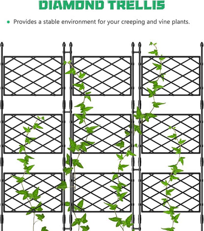 DoCred 63" H Raised Garden Bed Planter Box with Trellis, Floorstanding Vertical Horticulture Planter Box Tomato Cage with Wheels for Vine Climbing Plants, Flowers, Herbs