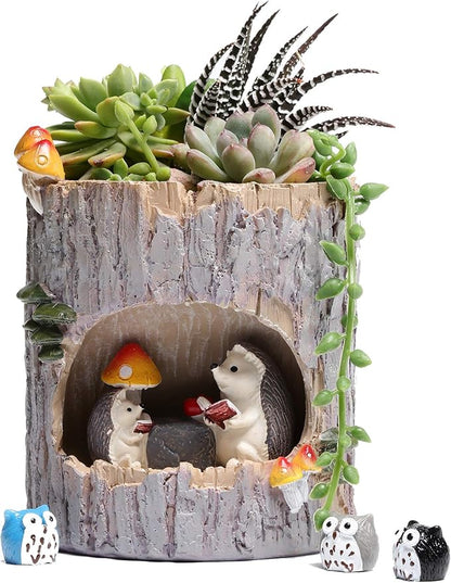 Succulent Pots with Drainage Creative Plants Flower Pot Hedgehog Planter Decor Cute Planters Animal Planter 4 inch Garden Desk Ornaments Cactus Gifts Gift for Mini Succulents Kid