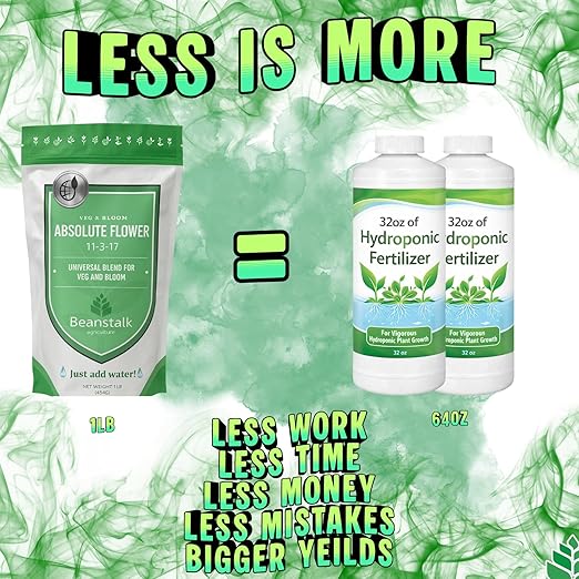 Absolute Flower 11-3-17 – Controlled-Release Bloom Fertilizer for Bigger Stickier Buds Ideal for Indoor Outdoor Hydroponic & Soil Grows High-Performance Flowering Nutrients– 1 lb