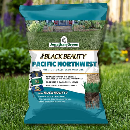Jonathan Green (10366) Black Beauty Pacific Northwest Grass Seed Mixture (Made for Washington, Oregon, and Idaho) - Cool Season Lawn Seed (7 lb)