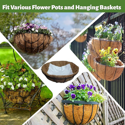 Hanging Basket Self Watering Liner, 10x10 Inch 30-Pack Premium Felt Plant Liners - Reusable, Water Retention & Drainage for Healthier Plants, Fits Wire and Coconut Hanging Baskets, Pots