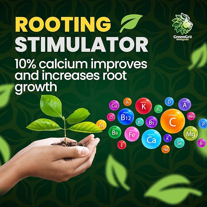 GreenGro Green Aminos, Rooting Stimulator Blend with Amino Acids and Nutrients for Potting Mix, Soils, Cuttings, and Hydroponic Gardens, Organic Plant Food for Indoor and Outdoor Plants, 2lb Pouch