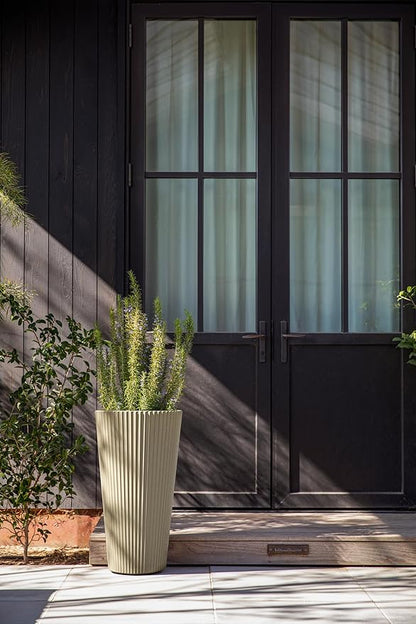 Veradek Demi Series Tall Planter for Porch, Patio, Backyard | Durable Plastic-Stone Composite Material | Modern Décor for Tall Plants, Grasses